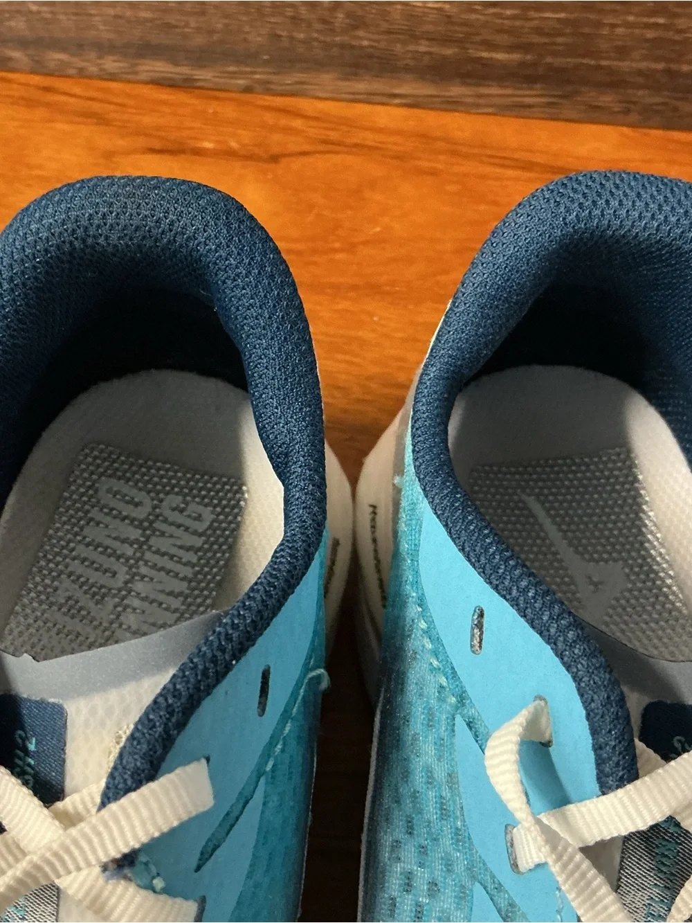 Mizuno Women Wave Rebellion Flash 2 Blue Mesh Running Shoe J1GD243571 Size 7.5